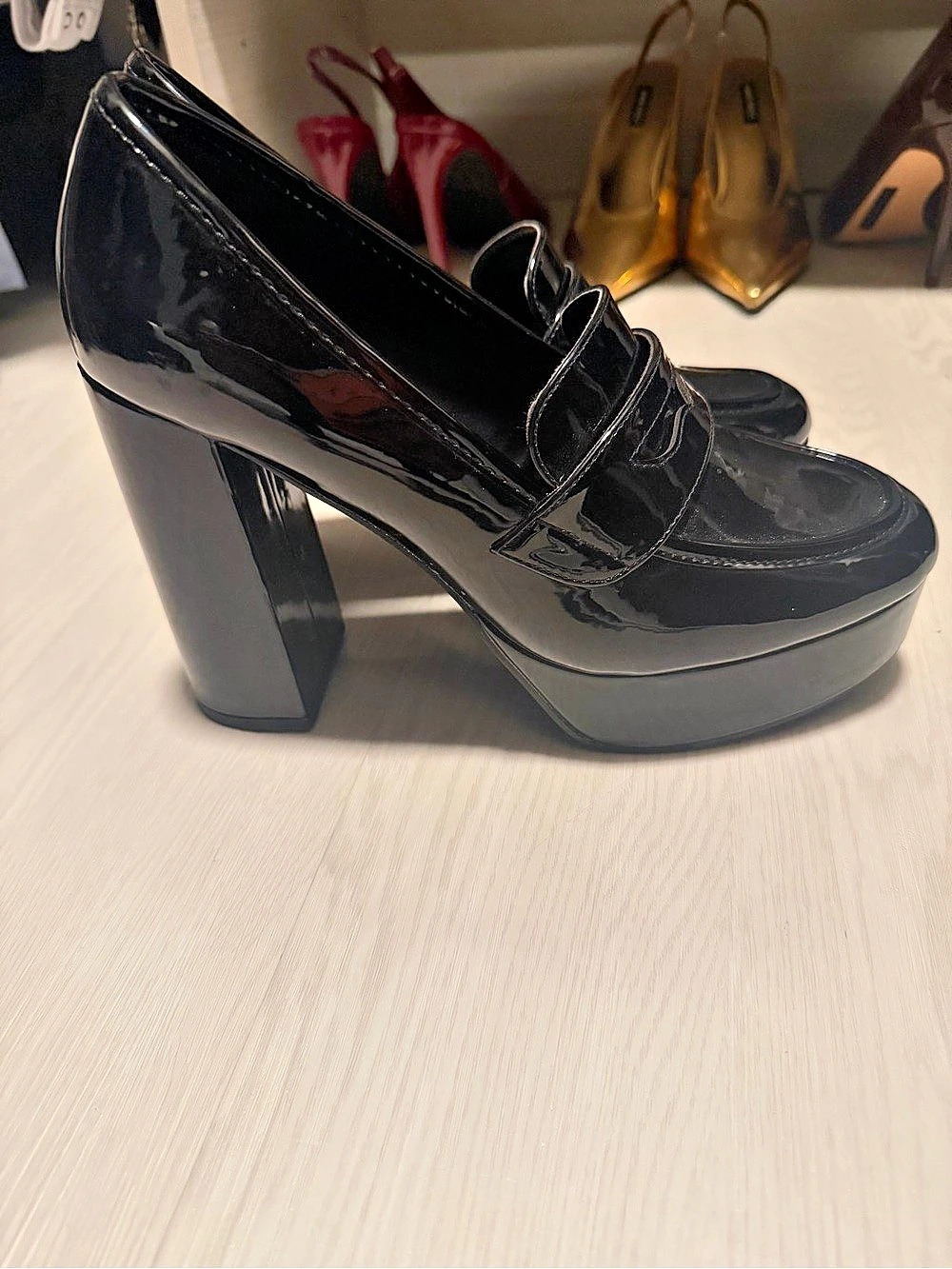 Black Patent Platform Heels
